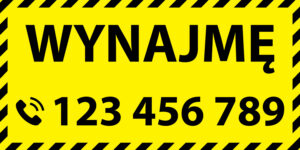 baner reklamowy WYNAJMĘ - różne wzory