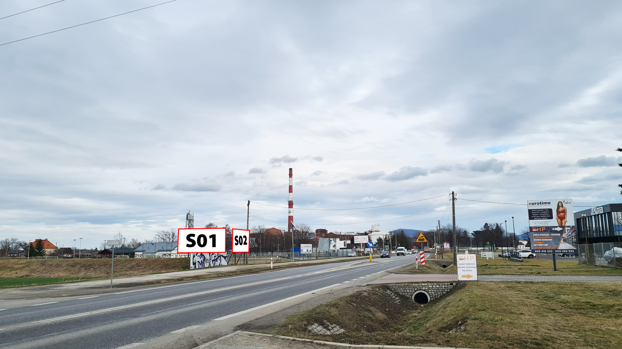S01 - Pszenno ul. Kolejowa tablica lewa