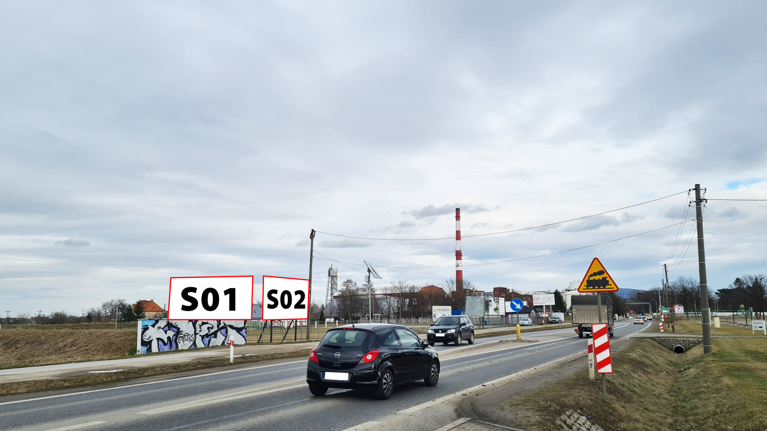 S02 - Pszenno ul. Kolejowa tablica prawa