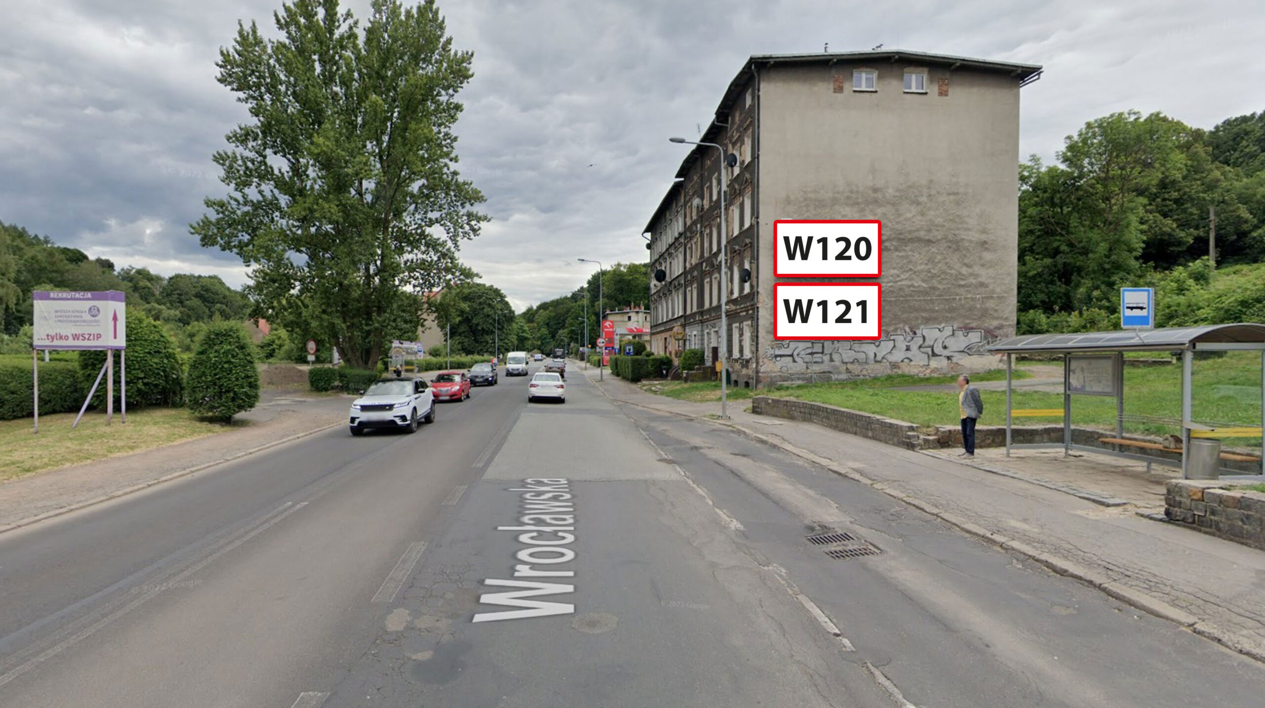 W121 - Wałbrzych, ul. Wrocławska 13, kierunek Stary Zdrój / Centrum
